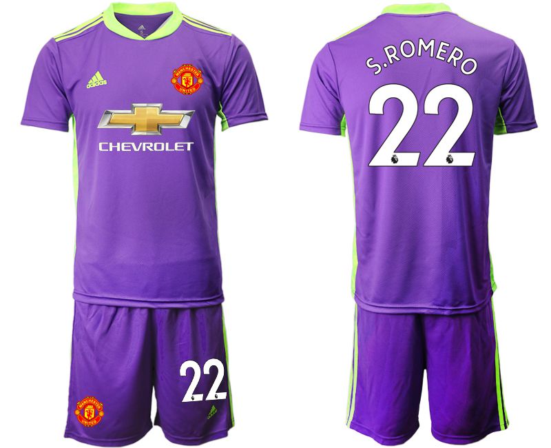 Men 2020-2021 club Manchester United purple goalkeeper #22 Soccer Jerseys->manchester united jersey->Soccer Club Jersey